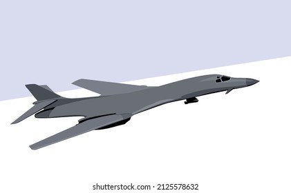 B-1B Lancer. Strategic Bomber. Stylized Drawing Of A Modern Military Aircraft. Vector Image For Prints, Poster And Illustrations.