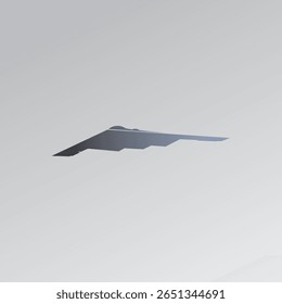 B2 bomber silhouette with grey space
