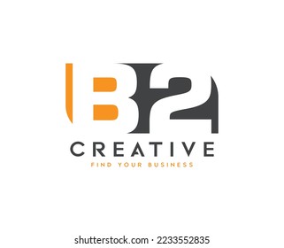 B2-Logo "Negativer Weltraum"-Vektorgrafik