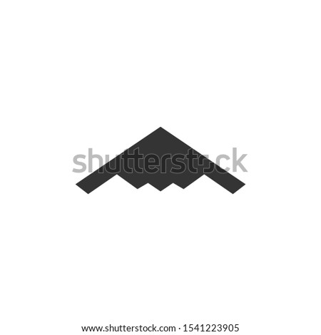 B-2 stealth bomber silhouette vector,icon on a white background