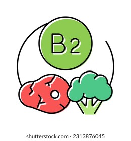 b2 vitamin color icon vector. b2 vitamin sign. isolated symbol illustration