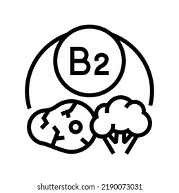 b2 vitamin line icon vector. b2 vitamin sign. isolated contour symbol black illustration
