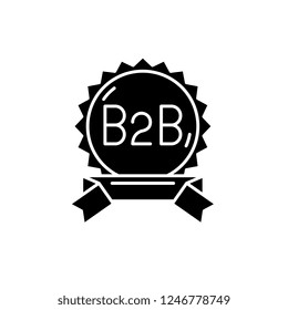 B2b black icon, vector sign on isolated background. B2b concept symbol, illustration 