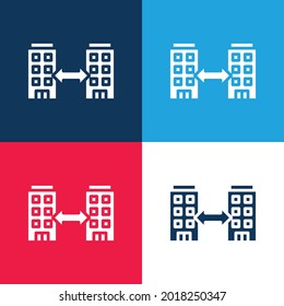 B2b blue and red four color minimal icon set