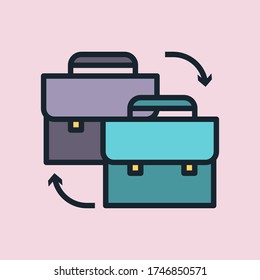 B2B (Business to Business). Digital marketing concept illustration, flat design linear style banner. Usage for e-mail newsletters, headers, blog posts, print and more. Vector