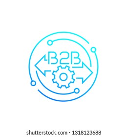B2B, Business to business, line icon, vector
