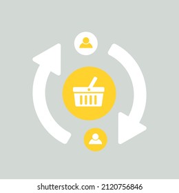 B2B - Business to Business marketing strategy vector concept icon. 