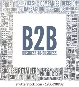 B2B - Business to business vector illustration word cloud isolated on a white background.