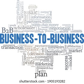 B2B - Business to business vector illustration word cloud isolated on a white background.