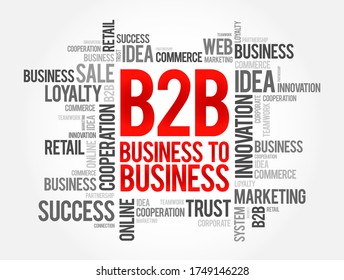 B2B - Business To Business Word Cloud, fondo de concepto