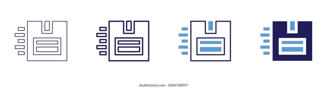 B2B courier icon in 4 different styles. Thin Line, Line, Bold Line, Duotone. Duotone style. Editable stroke.