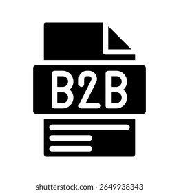 B2b glyph icon. File icon for quarterly sales data.