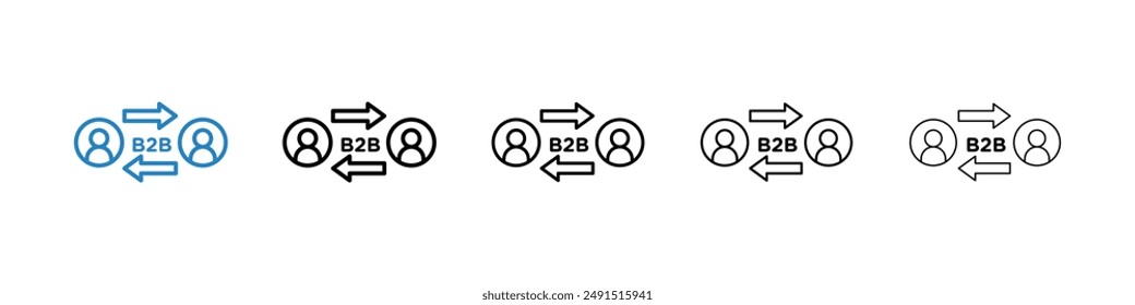 B2B icon in black and blue
