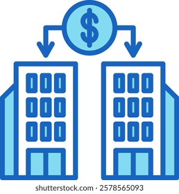 B2B Icon Blue Vector Illustration