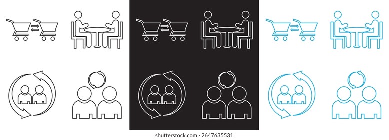 B2B  icon Business to business icon. business model icon. Vector for websites, mobile interfaces, presentations, banner, visual branding etc. Vector illustration. EPS 10
