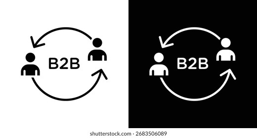 Coleção de ícones B2B. Ilustração plana do ícone de vetor