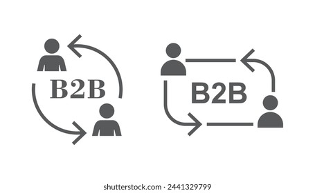 B2b icon design, isolated on white background, vector illustration