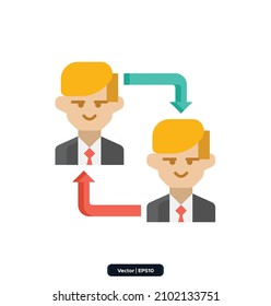B2B-Symbol. Sammlung digitaler Nomadensymbole. Zu den Symbolen gehörten Beratung, Umsatz, Geschäftsentwicklung, Empfehlungen, Start-up, Freiberufler, Community usw. EPS10