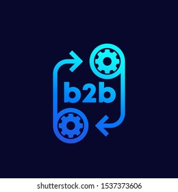 b2b icon with gears, vector