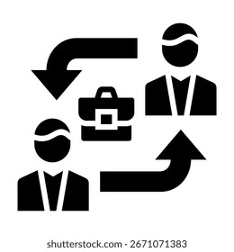Ilustração de vetor de estilo de glifo de ícone B2B