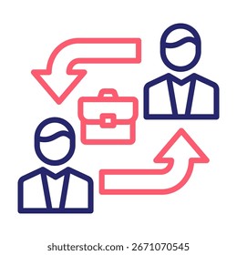 B2B Icon Line Color Style Vector Illustration
