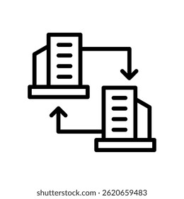 Ilustración vectorial de línea de icono B2B