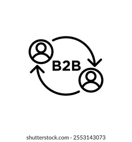 B2B icon linear logo isolated