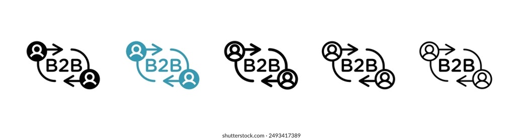 Paquete de iconos B2B. estilo de línea EPS 10