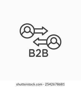 Ícone B2B definido na cor preta