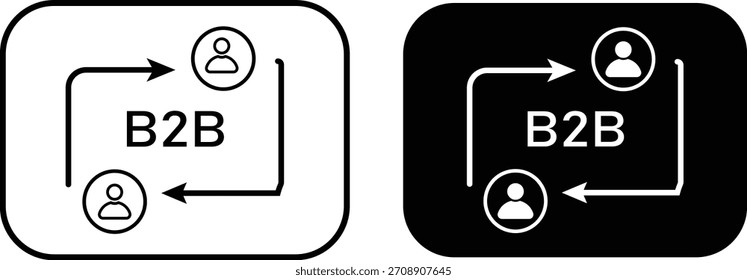 Conjunto de iconos B2B. Iconos de la red empresarial. Iconos de negocio a negocio. Corporativas iconos de redes. Diseño gráfico de colaboración Corporativa
