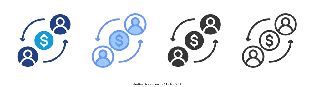 B2B icon set multiple style collection