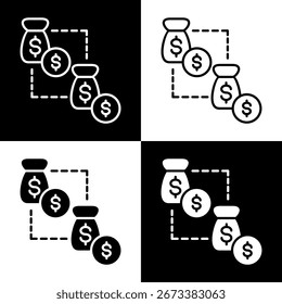 B2b Icon Set in Outline and Glyph Style Vector Illustration