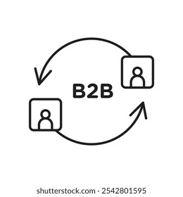 B2B icon simple black line style.