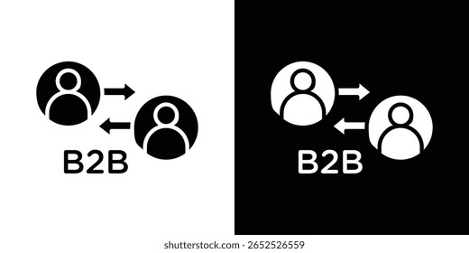 Colección de símbolo de icono B2B. Vector plano ilustración de stock.