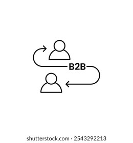 Coleção de símbolos de ícone B2B em fundo branco.