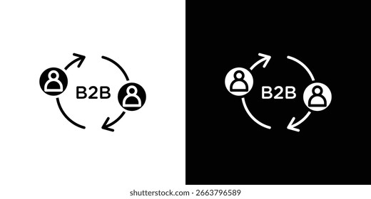 B2B icon symbol. Simple, flat design for web and mobile app