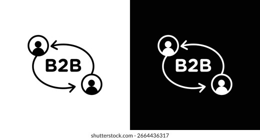 Símbolo de icono B2B. Icono de Vector en diseño plano de moda