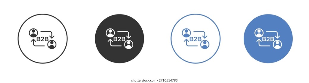 Icono B2B Diseño de línea delgada. Gráfico de Vector. EPS 10