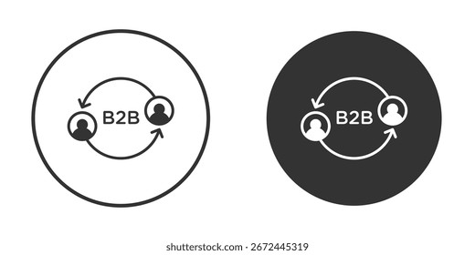 Ícone B2B clipart de vetor em cores pretas. adequado para trabalho gráfico