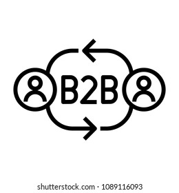 B2B icon, vector illustration