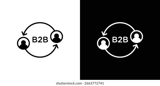 Ilustración vectorial de iconos B2B - Colección de iconos vectoriales de estilo negro de alta calidad