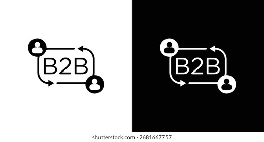 Ícone B2B Silhueta de vetor para coleção de gráficos e web design