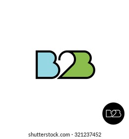 B2B letters logo. Linear style.