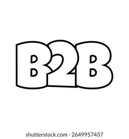 Ilustración de diseño de línea B2B aislada sobre fondo blanco