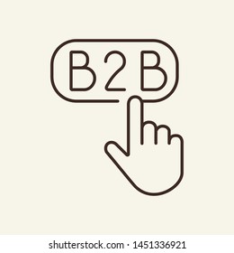 B2B line icon. Hand, gesture, B2B. Business concept. Vector illustration can be used for topics like business, partnership, commerce