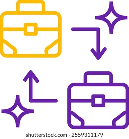 B2B Line Two Color Vector Icon Design