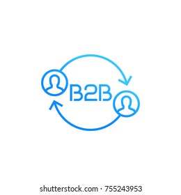 B2b Logo, Vector Icon On White