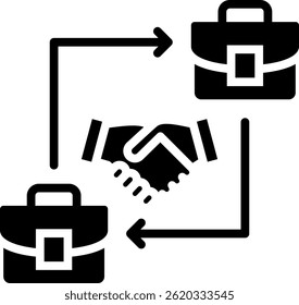 Ilustración vectorial de glifo de icono de mercado B2B