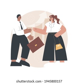 B2B marketing abstract concept vector illustration. Business to business, digital campaign, company website, strategy development, B2B lead generation, marketing, UI menu bar abstract metaphor.