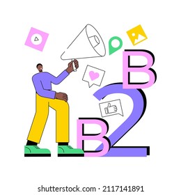 B2B marketing abstract concept vector illustration. Business to business, digital campaign, company website, strategy development, B2B lead generation, marketing, UI menu bar abstract metaphor.